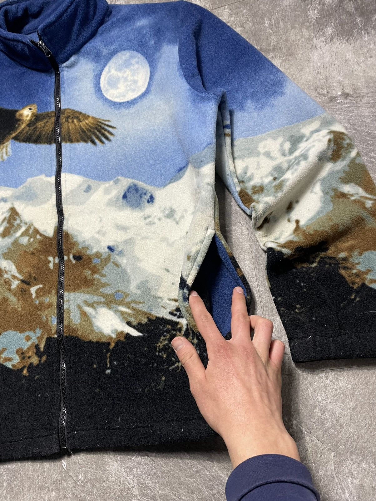 Vintage Vintage Fleece Eagle Sherpa Full Print Art Animal Gorpcore Size US L / EU 52-54 / 3 - 4 Thumbnail