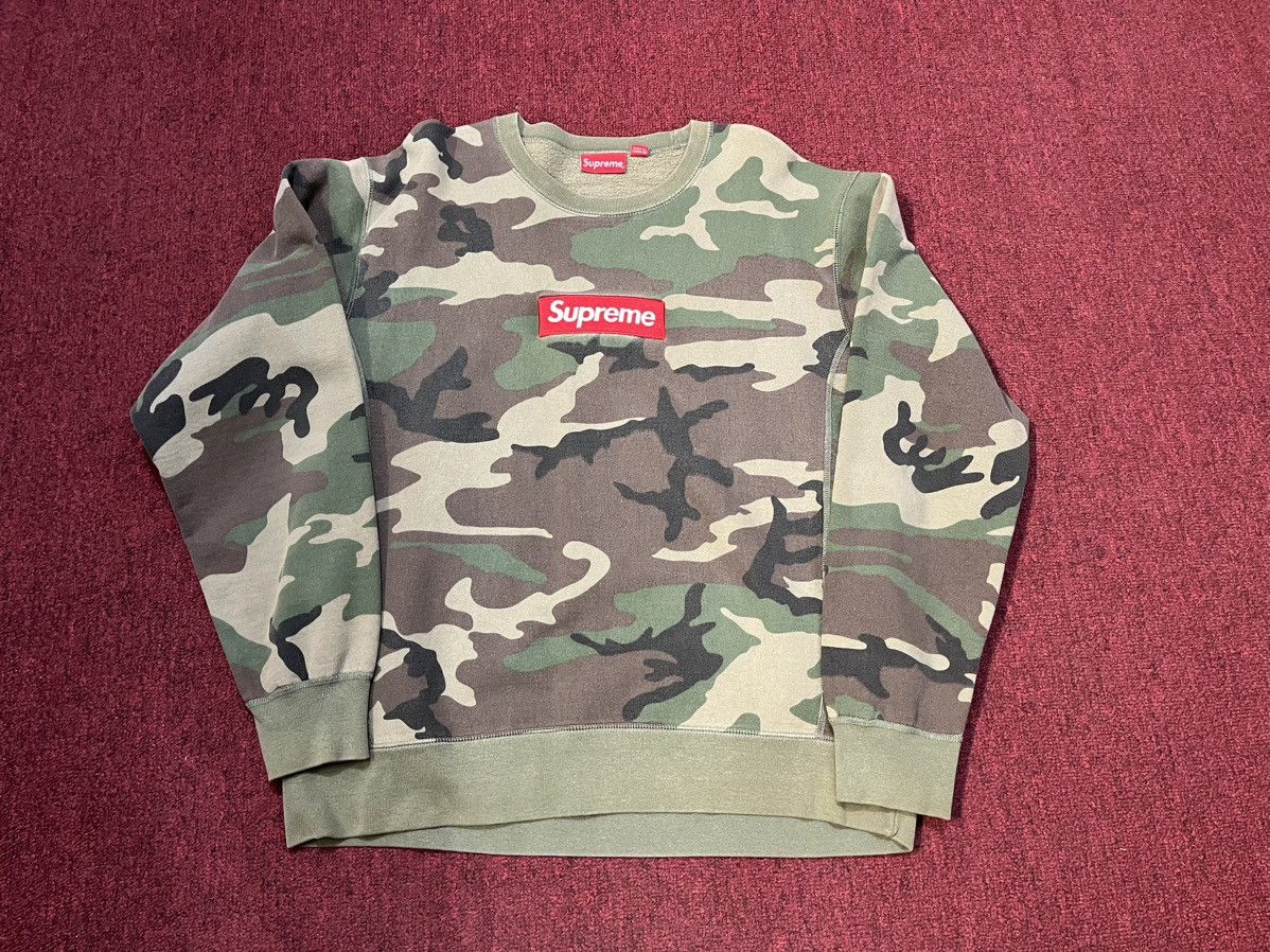 image of Supreme Box Logo Crewneck Camo (Fw15), Men's (Size XL)