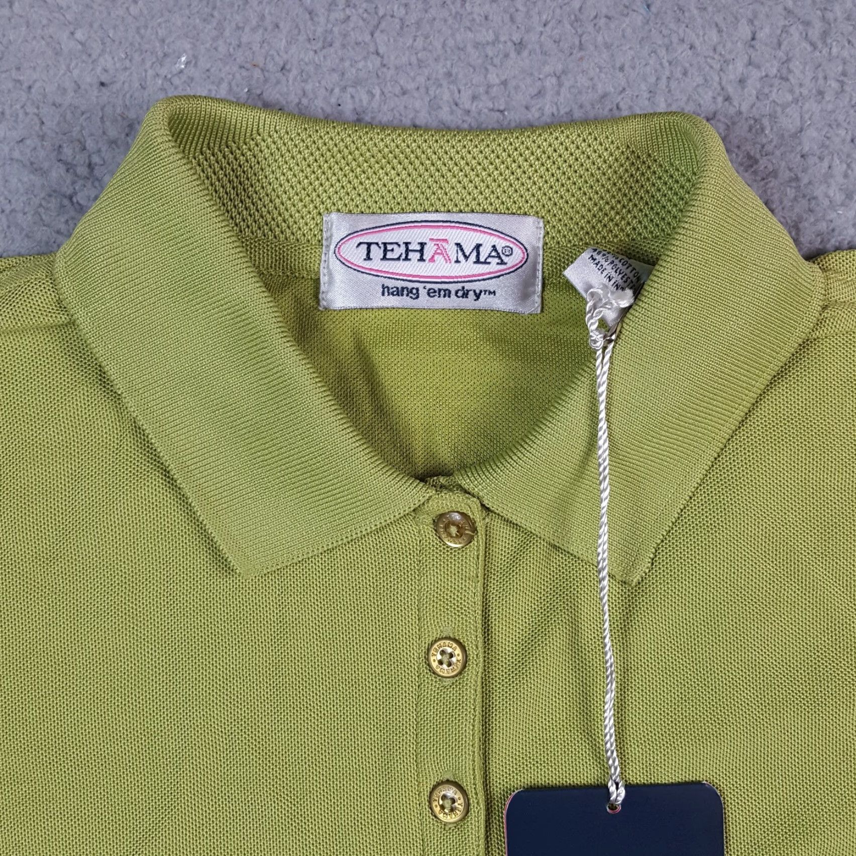 Vintage Tehama Green Knit Golf Polo Breathable Womens Size S Wicking Button Collar Shirt Size S / US 4 / IT 40 - 3 Thumbnail