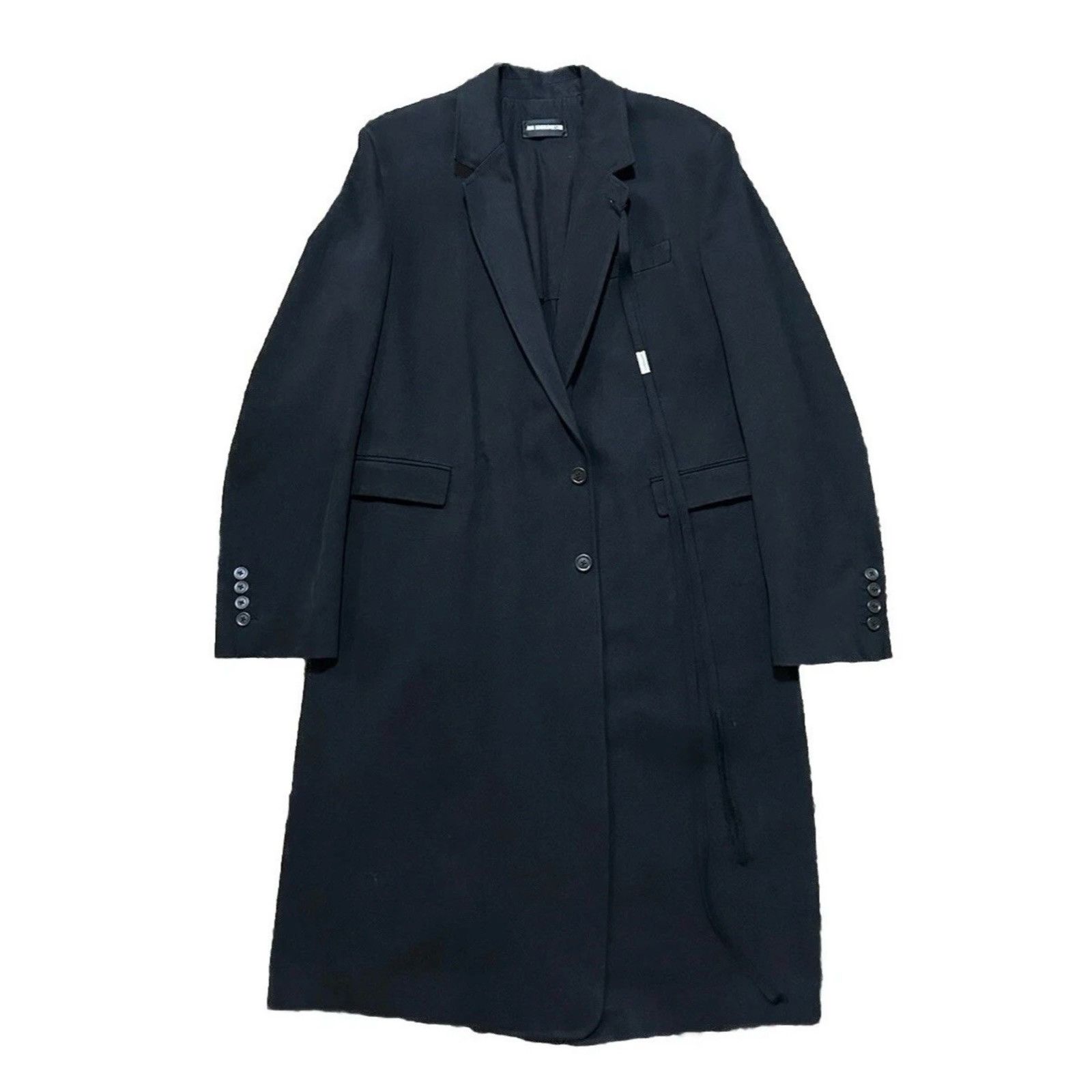 Ann Demeulemeester Black Tailored Heavy Cotton Oversized Slouchy Trench Coat Size US M / EU 48-50 / 2 - 1 Thumbnail