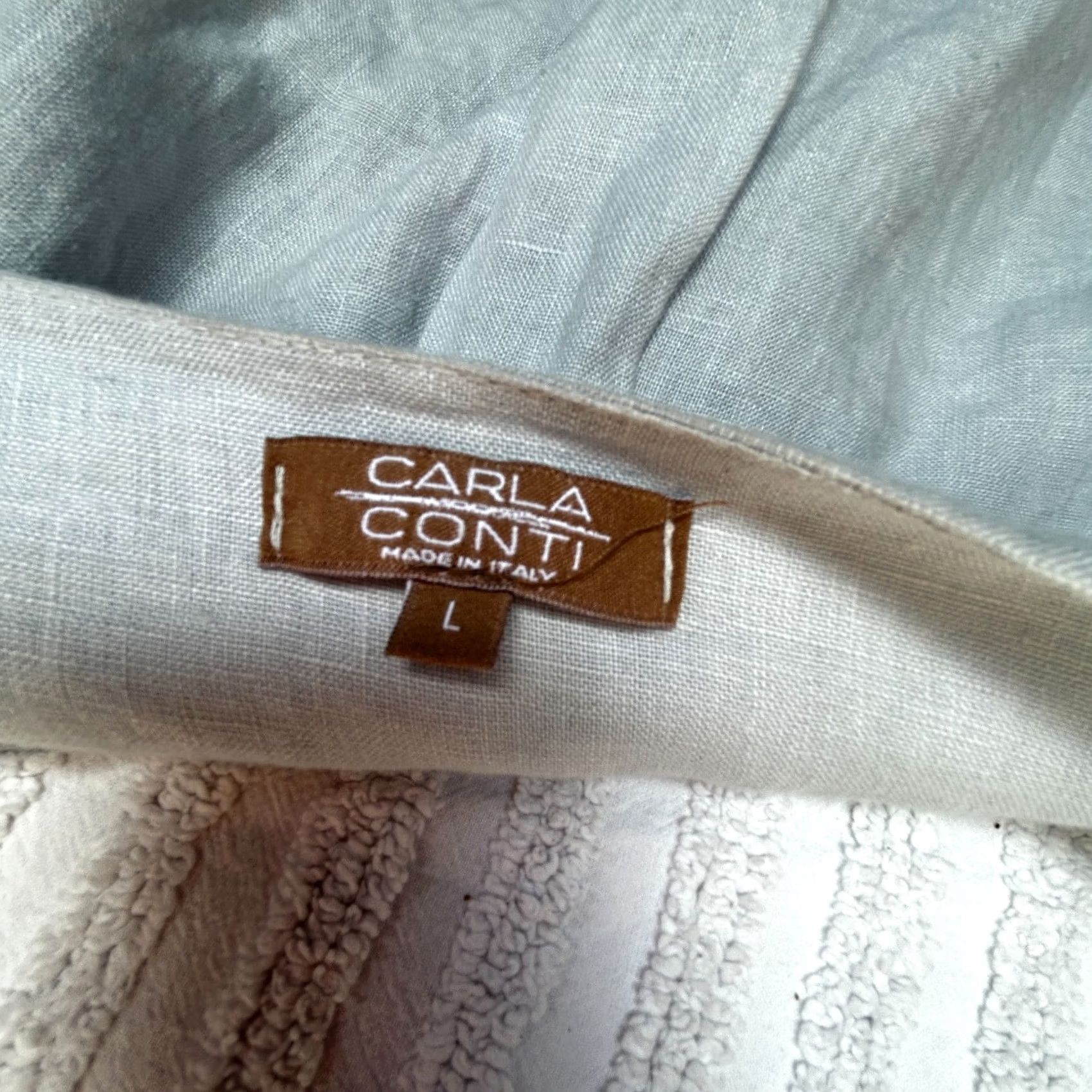 Vintage Carla Conti Cardigan Blouse Women's Large Pearl Gray Linen Lace Open Front Top Size L / US 10 / IT 46 - 4 Thumbnail