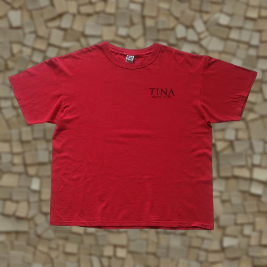 Anvil VINTAGE ANVIL TINA TURNER Y2K RETRO THANK YOU CREW GRAPHIC RED T SHIRT SZ XL Size US XL / EU 56 / 4 - 1 Thumbnail