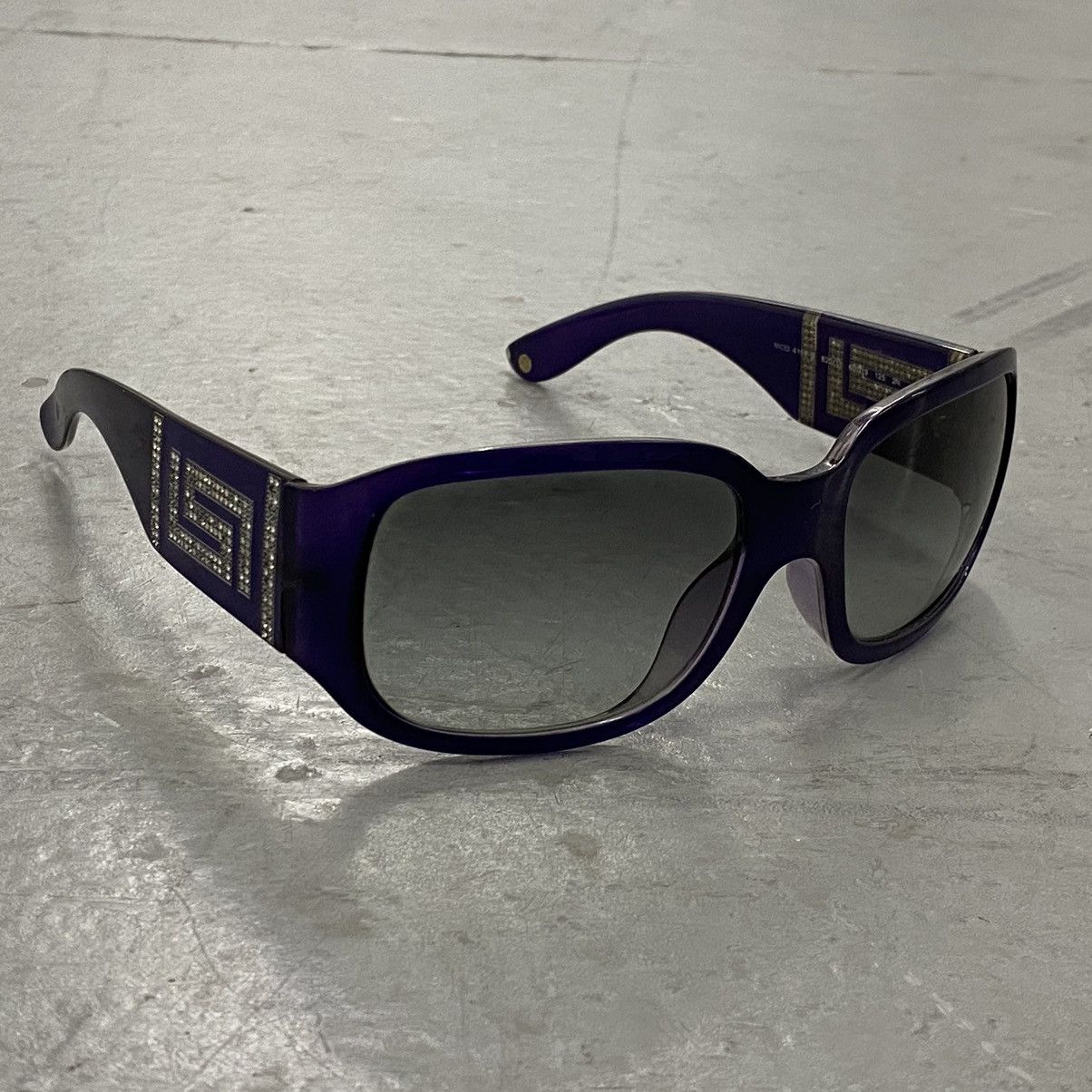 Vtg Y2K Versace MOD 4159-B Rhinestone Oversized Sunglasses
