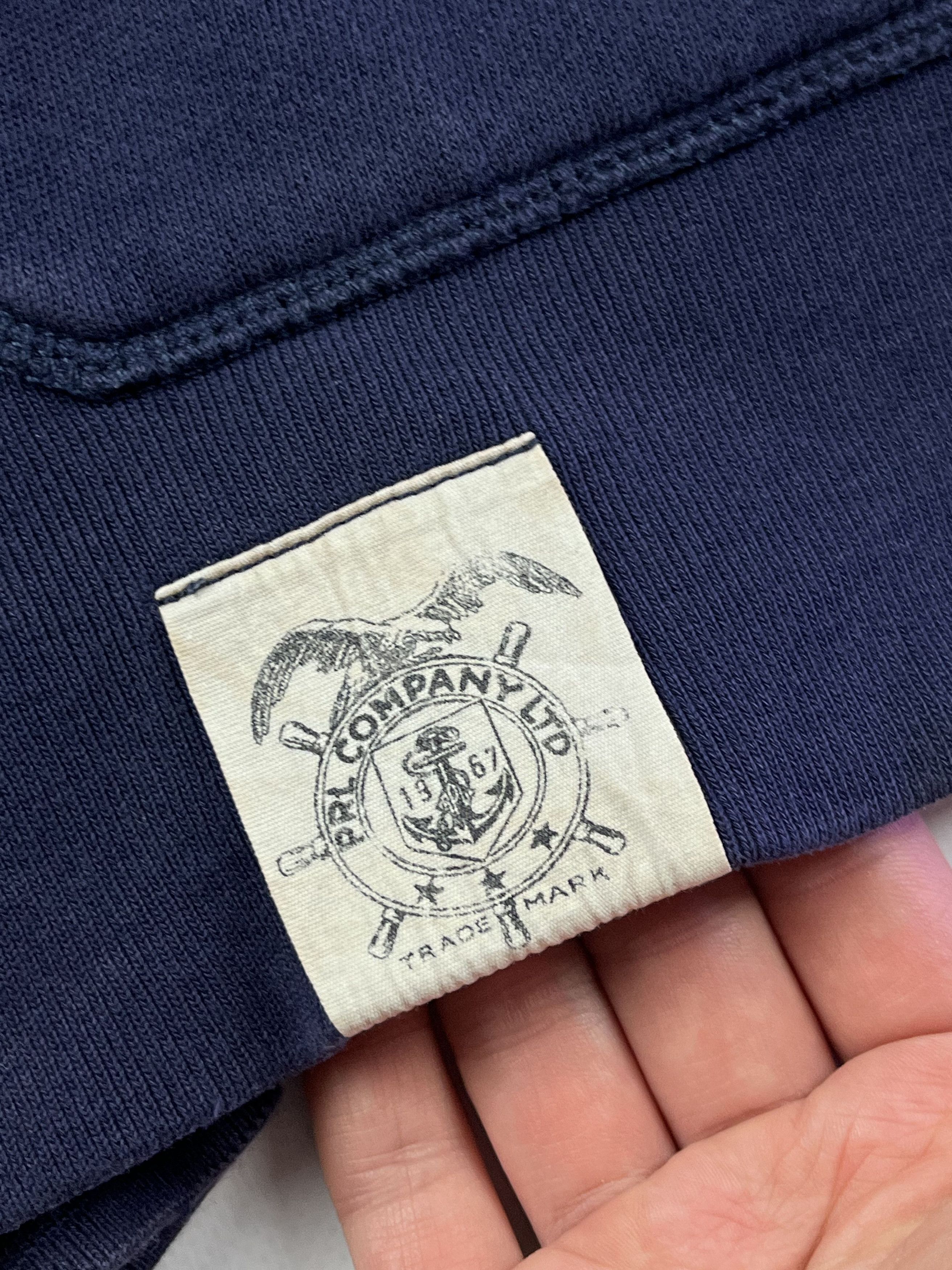 Ralph Lauren × Vintage VINTAGE 90s Ralph Lauren Navy Blue Hoodie Size US L / EU 52-54 / 3 - 3 Thumbnail