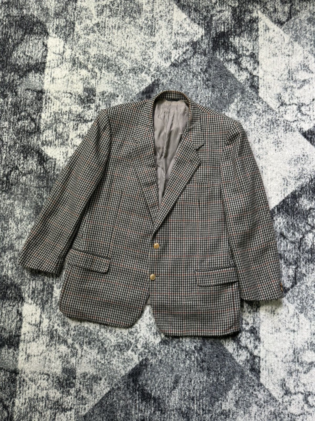 Vintage × Yves Saint Laurent Vintage Yves Saint Laurent Men's Houndstooth Blazer Jacket Size 44L - 1 Thumbnail