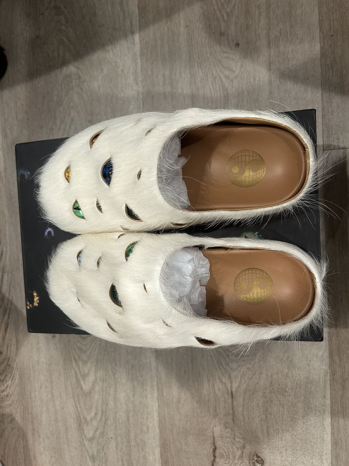 ESENES WORLDWIDE Esenes Worldwide White Eye Mule Shoes Size US 6 / IT 36 - 3 Thumbnail