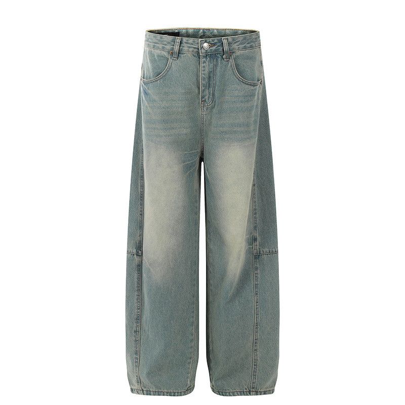 Vintage American retro light blue wide-leg curved jeans Size US 32 / EU 48 - 1 Thumbnail