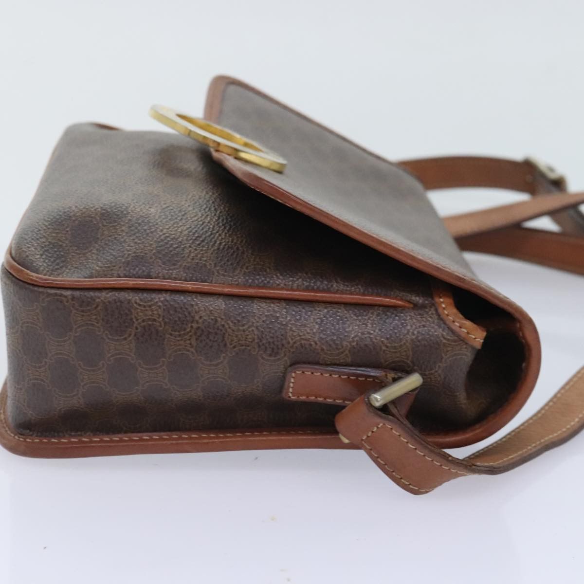 Celine CELINE Macadam Canvas Circle Shoulder Bag Pvc Leather Brown Size ONE SIZE - 7 Thumbnail