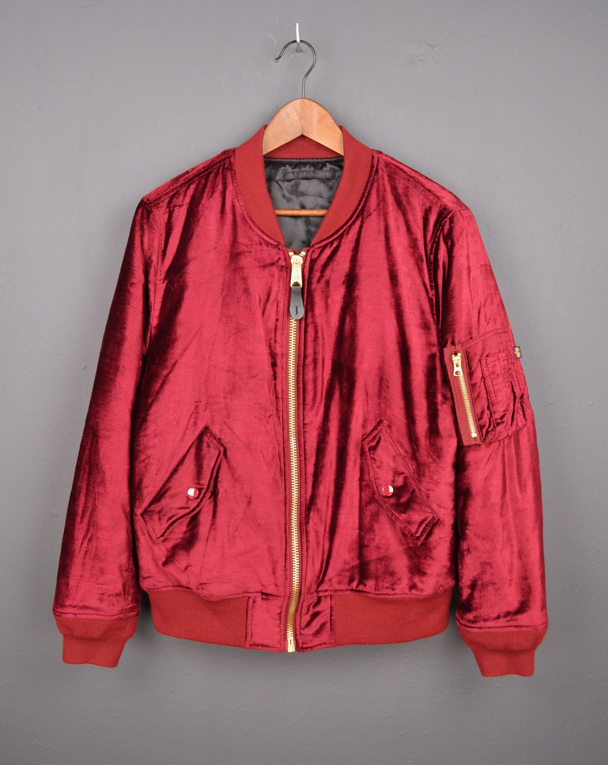 Alpha Industries Alpha Industries L Velvet Red Burgundy MA-1 Bomber Size US L / EU 52-54 / 3 - 1 Thumbnail