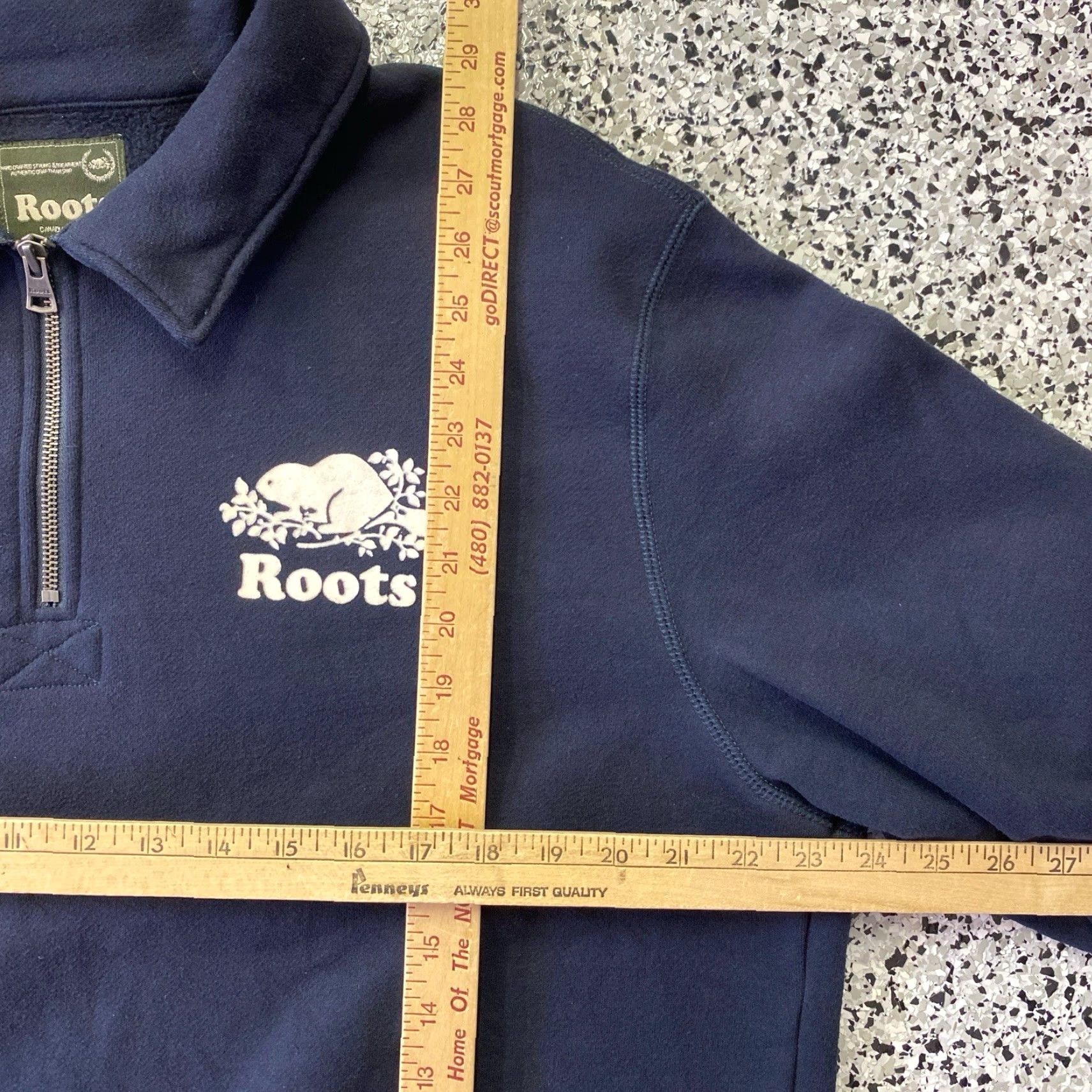 Roots Roots Canada 1/4 Zip Pullover Sweatshirt Men XL Blue Collared Fleece Beaver Size US XL / EU 56 / 4 - 2 Thumbnail