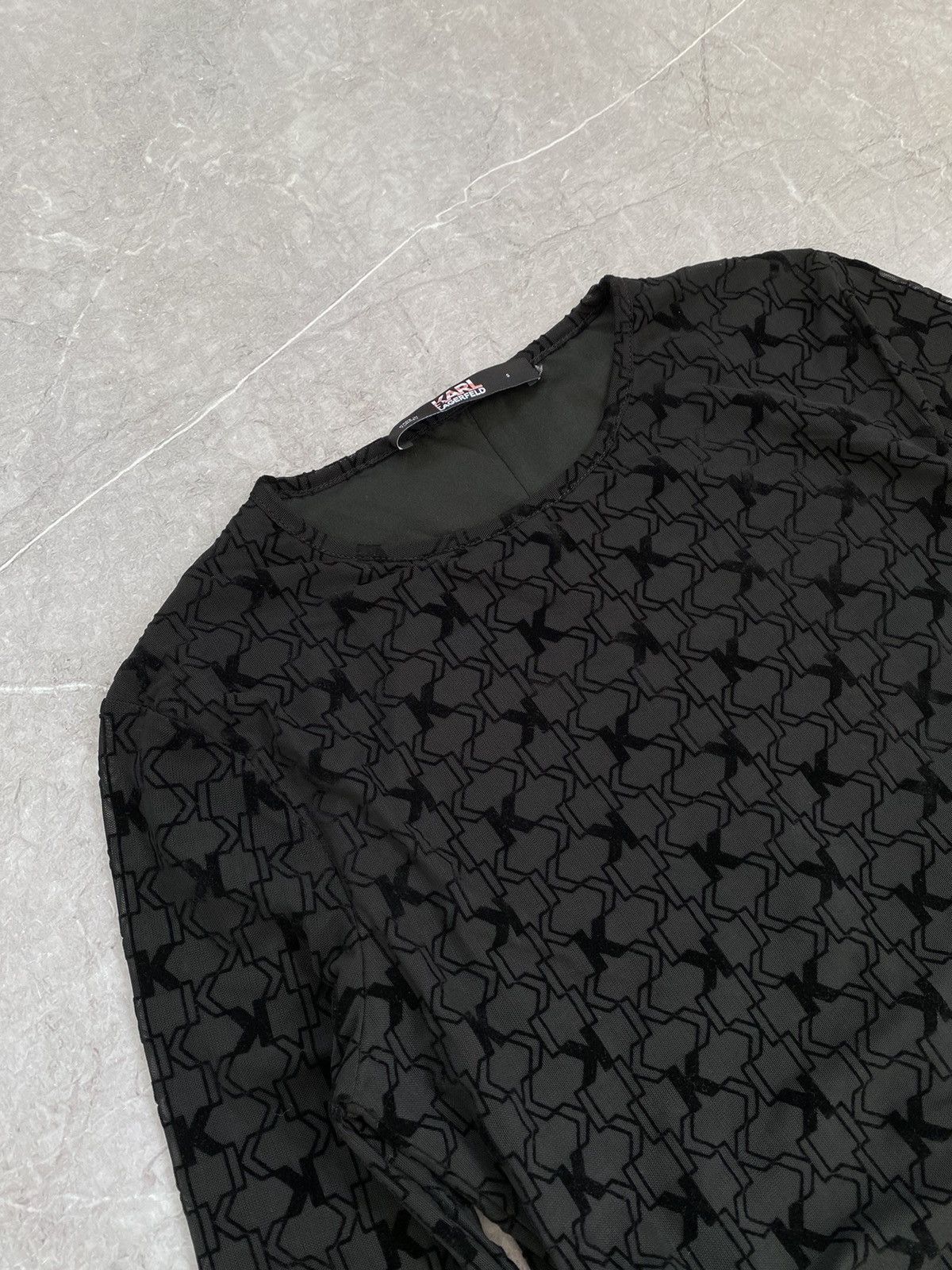 Karl Lagerfeld Karl Lagerfeld Paris Multi Logo Print Blouse Long Sleeves Size S / US 4 / IT 40 - 3 Thumbnail