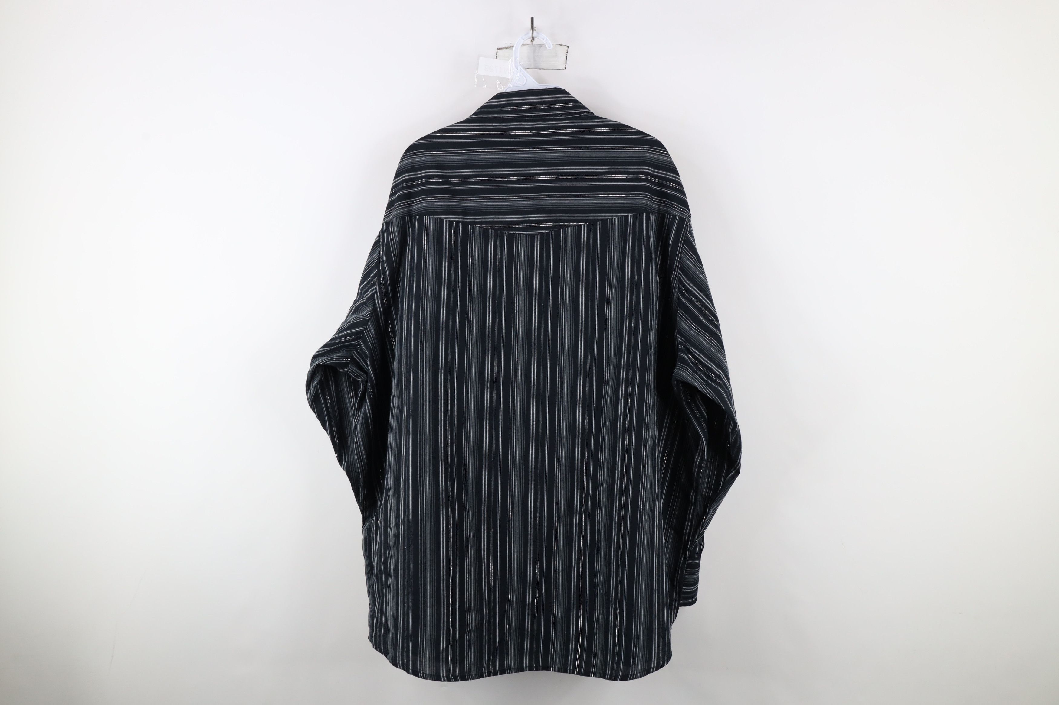 Vintage × Wrangler Vintage 90s Wrangler Metallic Striped Snap Button Shirt Size US XXL / EU 58 / 5 - 9 Thumbnail