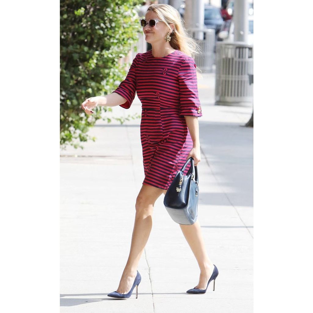 Other Draper James Bow Striped Dress Red Navy Blue Womens 10 Size L / US 10 / IT 46 - 9 Thumbnail