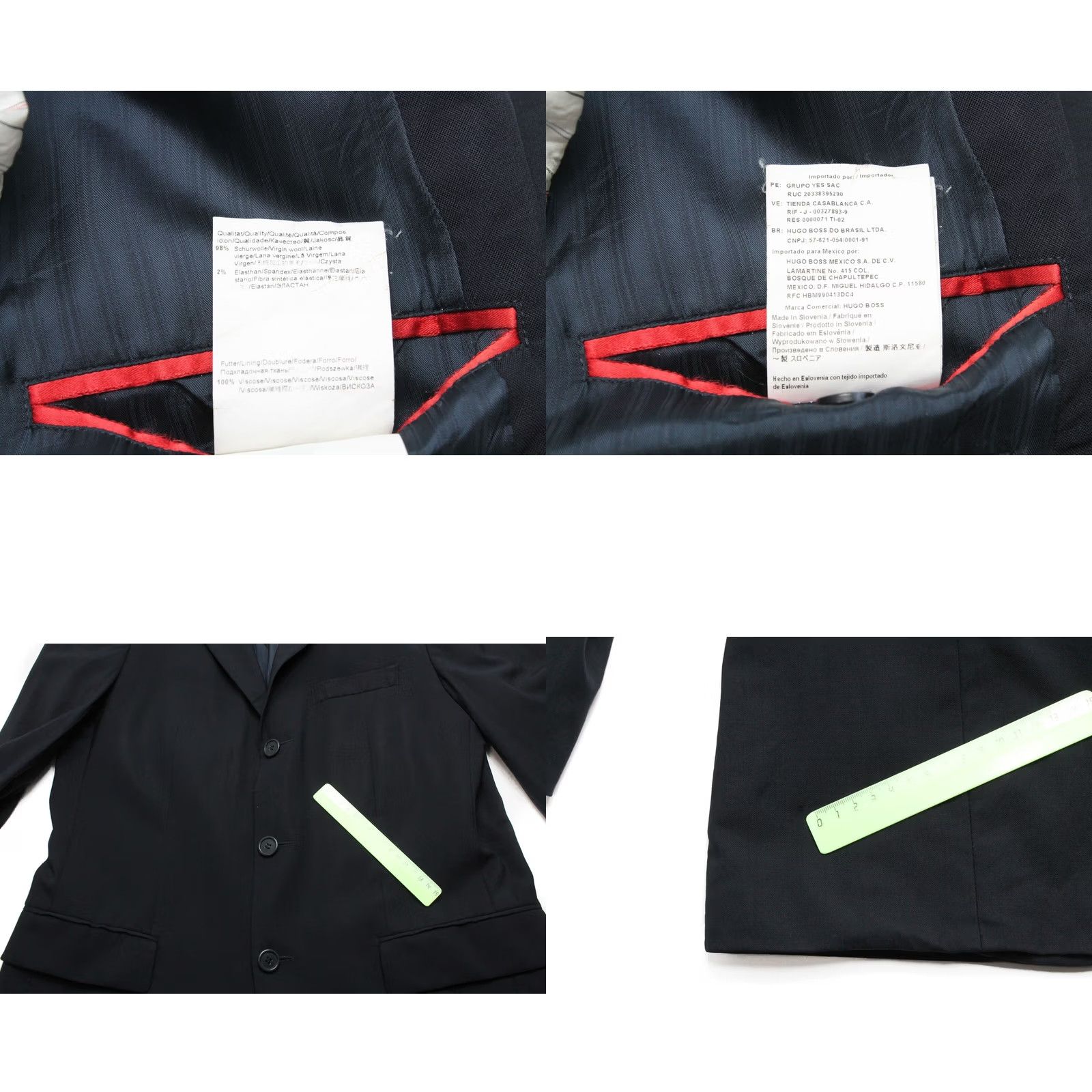 Hugo Boss HUGO BOSS Blazer Men US 38R Single Breasted Wool Blend Notch Lapel Albo/Hago Jumpers? Size 38R - 8 Thumbnail