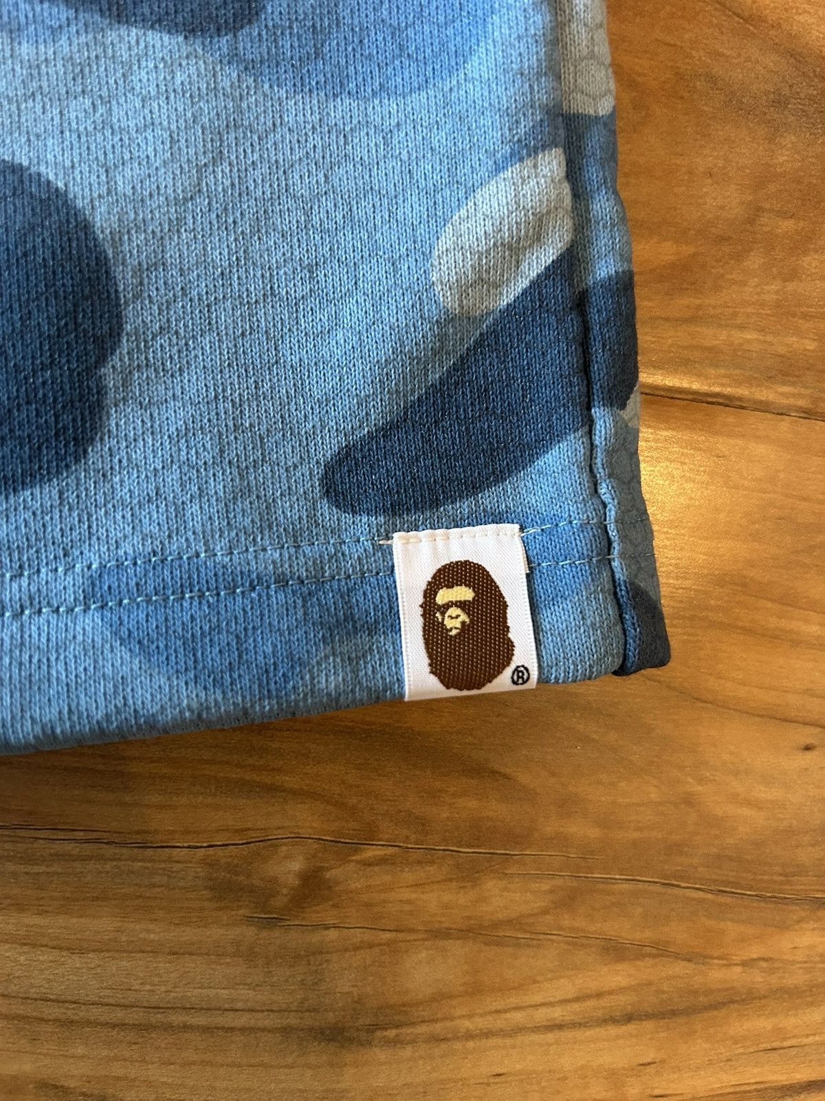 NEW Bape Blue HoneyComb Camo Shark Sweat Shorts