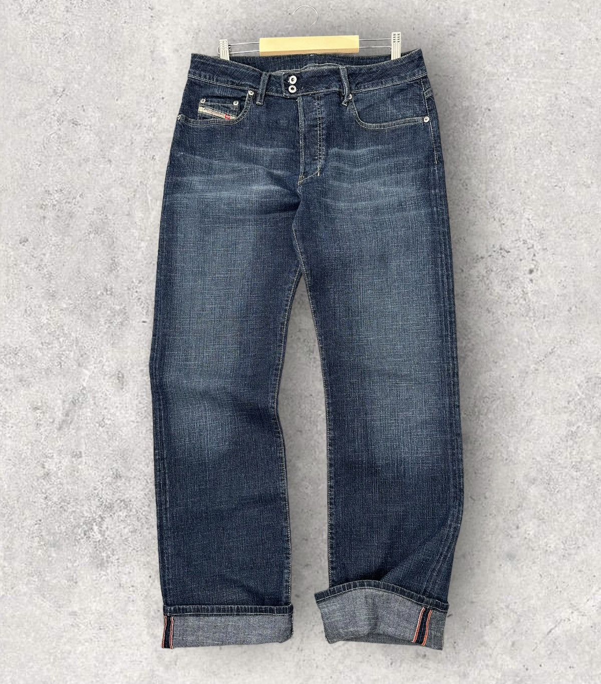 Y2K Vintage Diesel Avantgarde Blue Flared Denim Pants