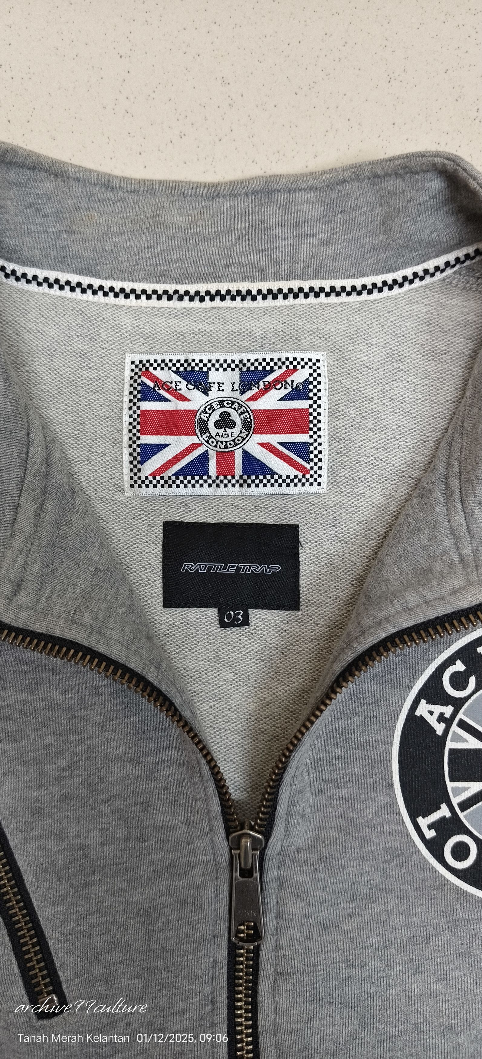 Japanese Brand Rattle trap x Ace Cafe London racing sweat zipper jacket Size US XS / EU 42 / 0 - 4 Thumbnail