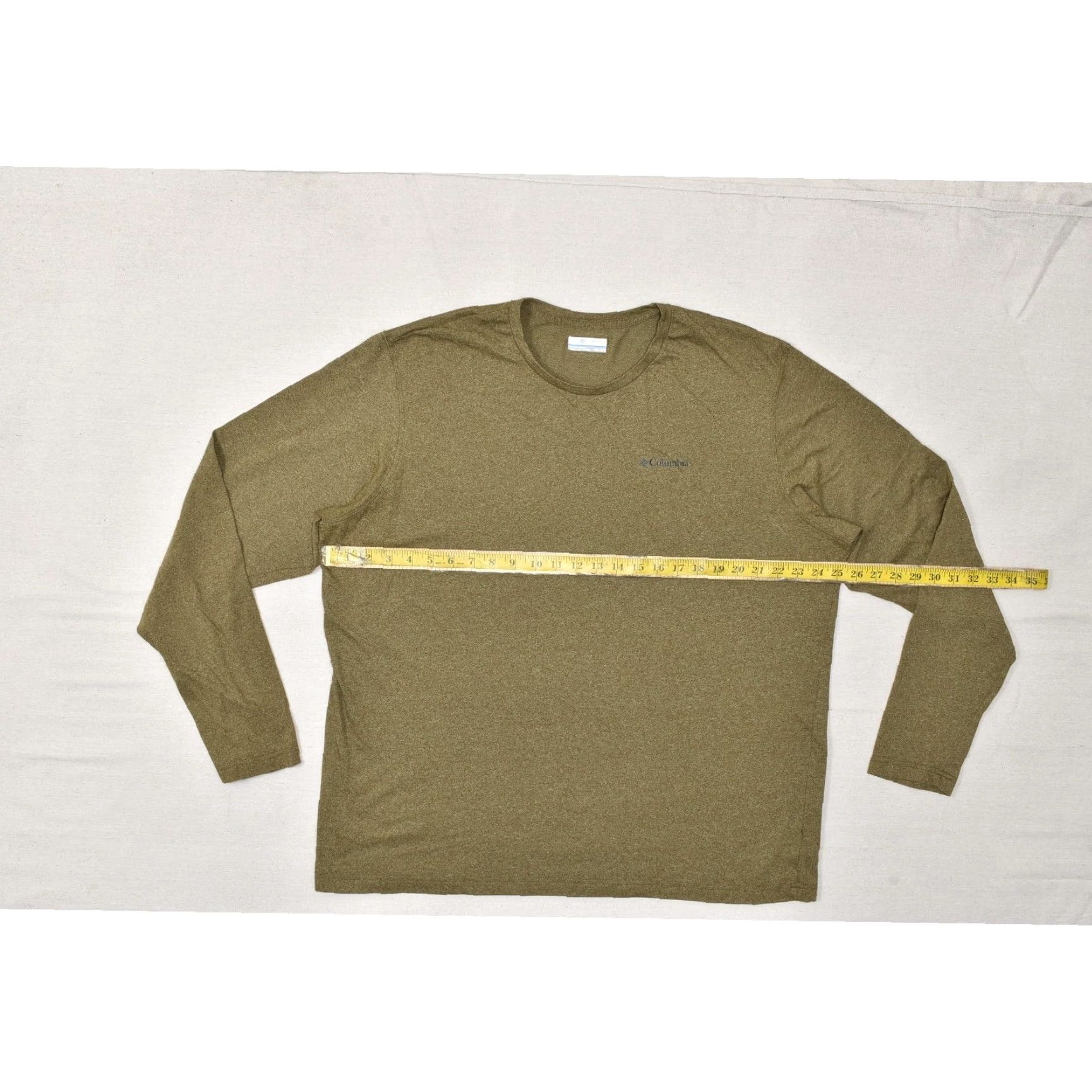 Olive Columbia Men's Long Sleeve Tee XXL Olive Green Heathered Omni-Wick Logo Crew Neck Shirt Athletic Outdoor Mens Size US XXL / EU 58 / 5 - 4 Thumbnail