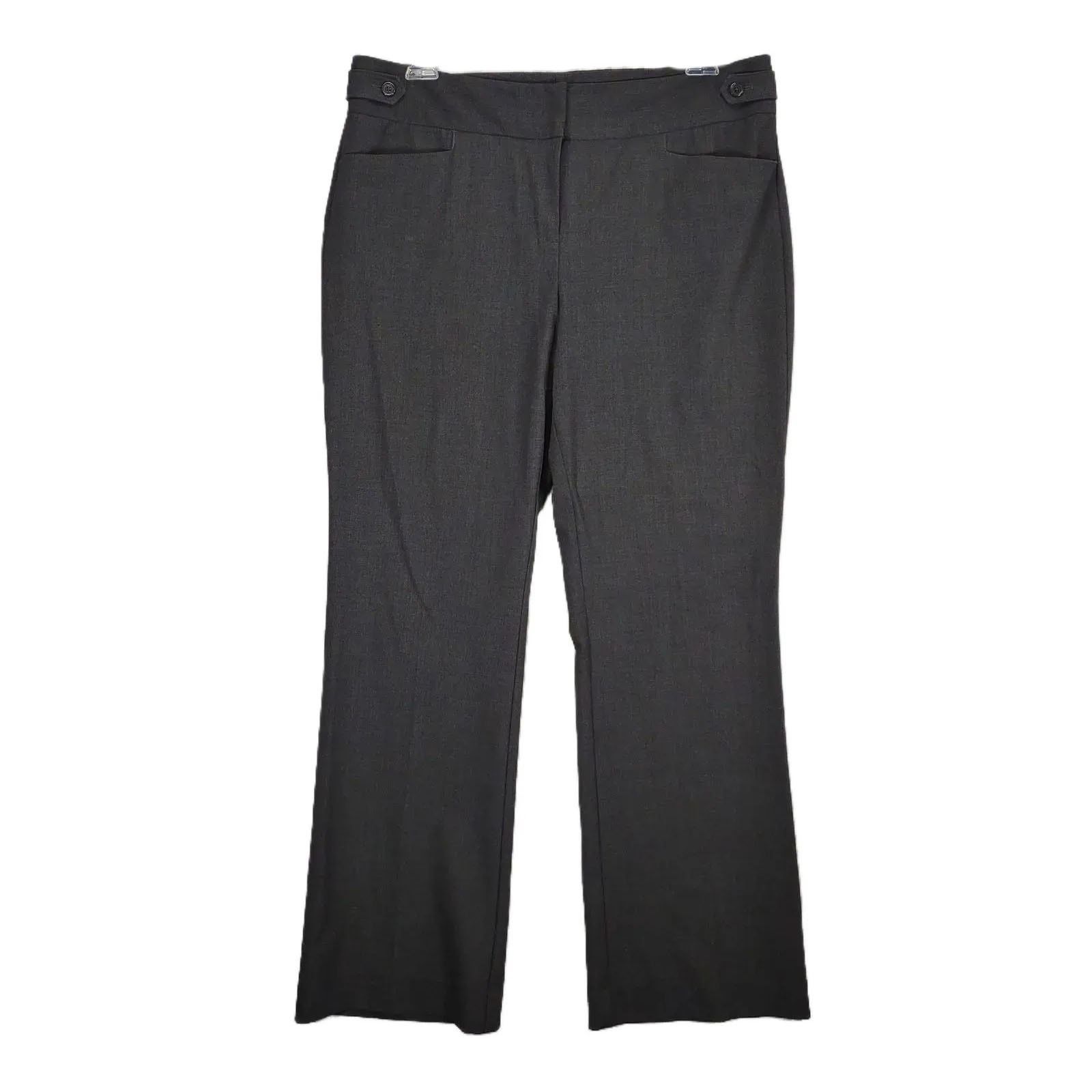 Anne Klein Anne Klein Women's 14 Gray Wide Leg Dress Pants High Waist Size 36" / US 14 / IT 50 - 1 Thumbnail