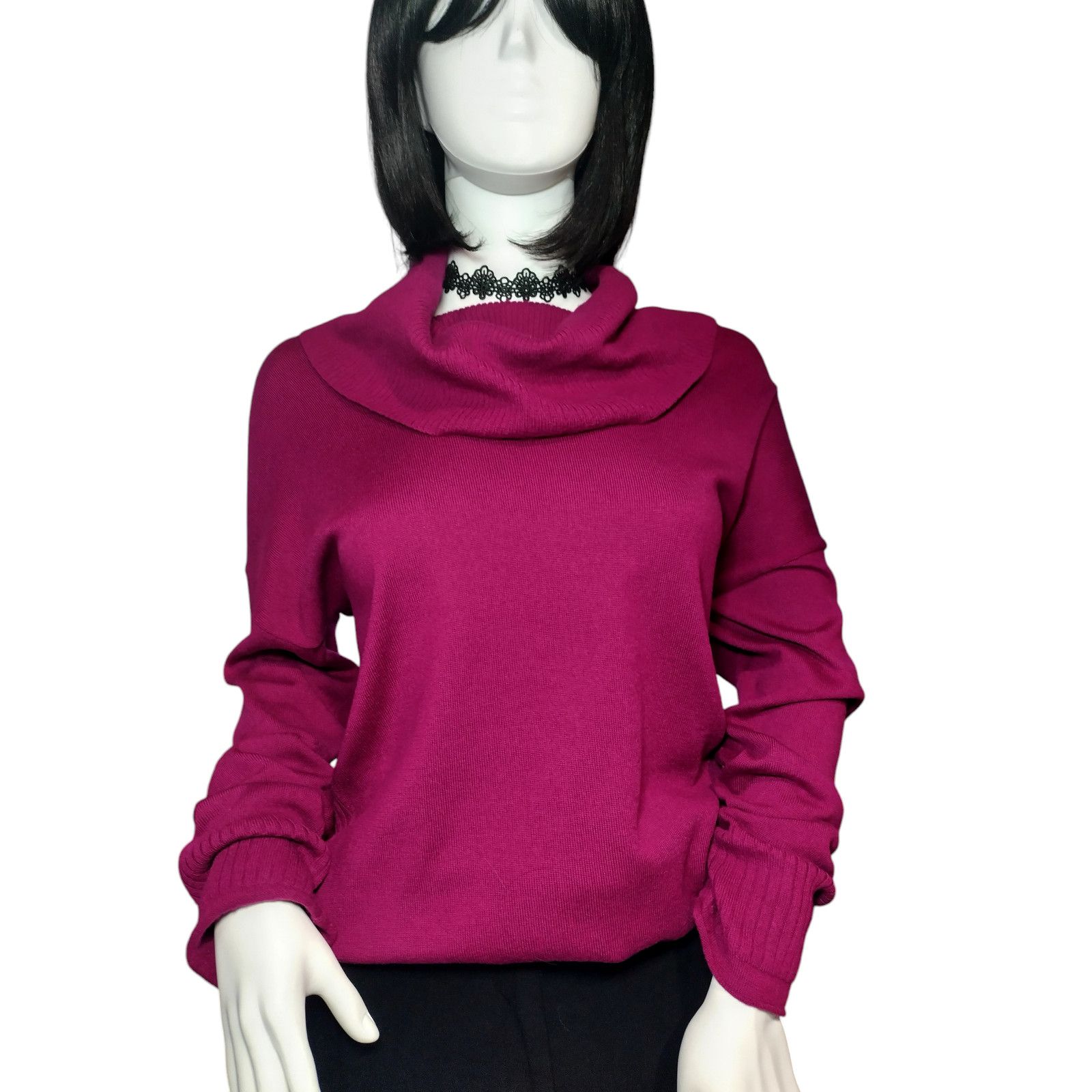 Cynthia Rowley Cynthia Rowley Extra Fine Merino Wool Sweater Magenta Sz XL Size XL / US 12-14 / IT 48-50 - 1 Thumbnail