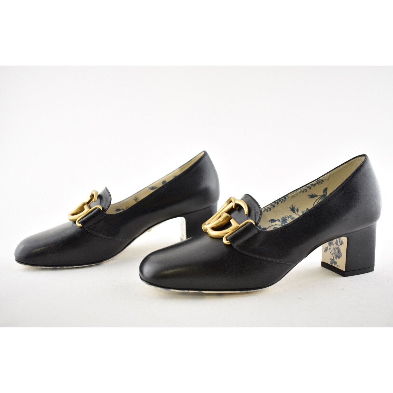 Gucci Victoire 55 Double Logo Block Mid Heel Mule Loafer Pump 37 Size US 7 / IT 37 - 10 Thumbnail