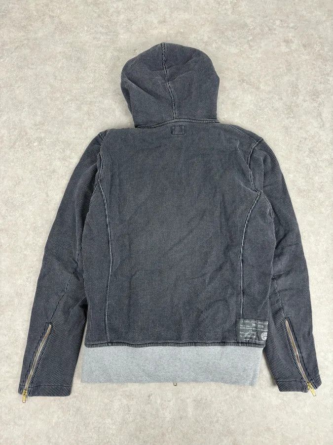 Diesel 2000s Diesel Grey Striped Cozy Zip-up Hoodie Size US L / EU 52-54 / 3 - 6 Thumbnail