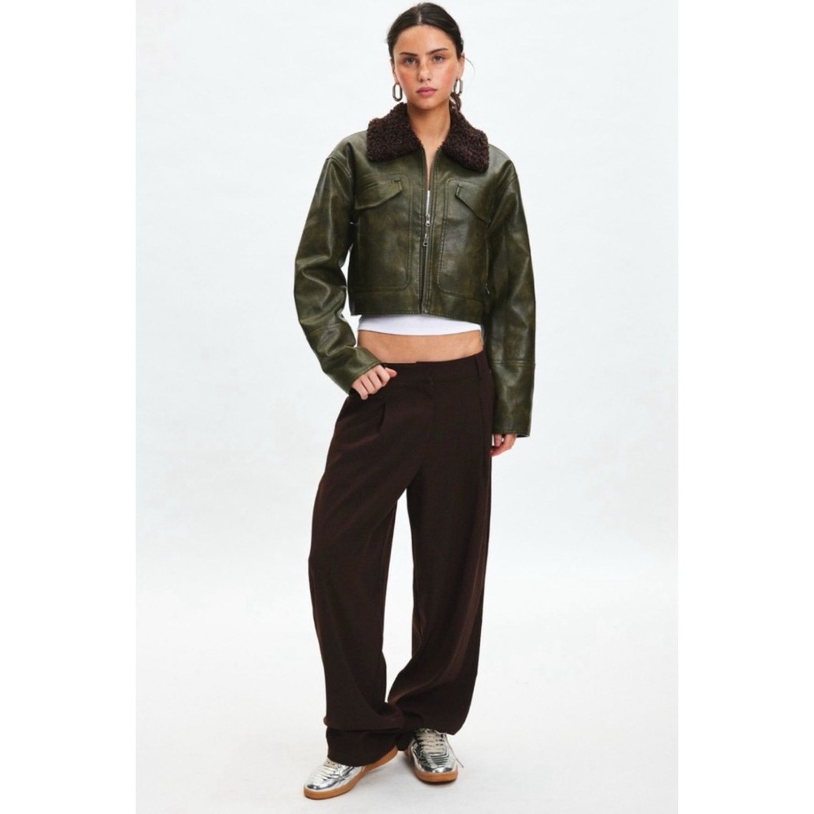 Bdg Urban Outfitters BDG Janine Faux Leather Cropped Jacket S Size S / US 4 / IT 40 - 13 Thumbnail