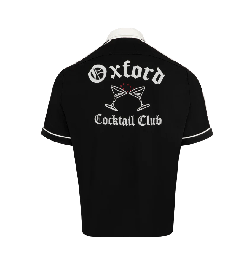 Rhude o1h1sh11225 Oxford Cocktail Club Bowling Shirt in Black Size US L / EU 52-54 / 3 - 2 Thumbnail