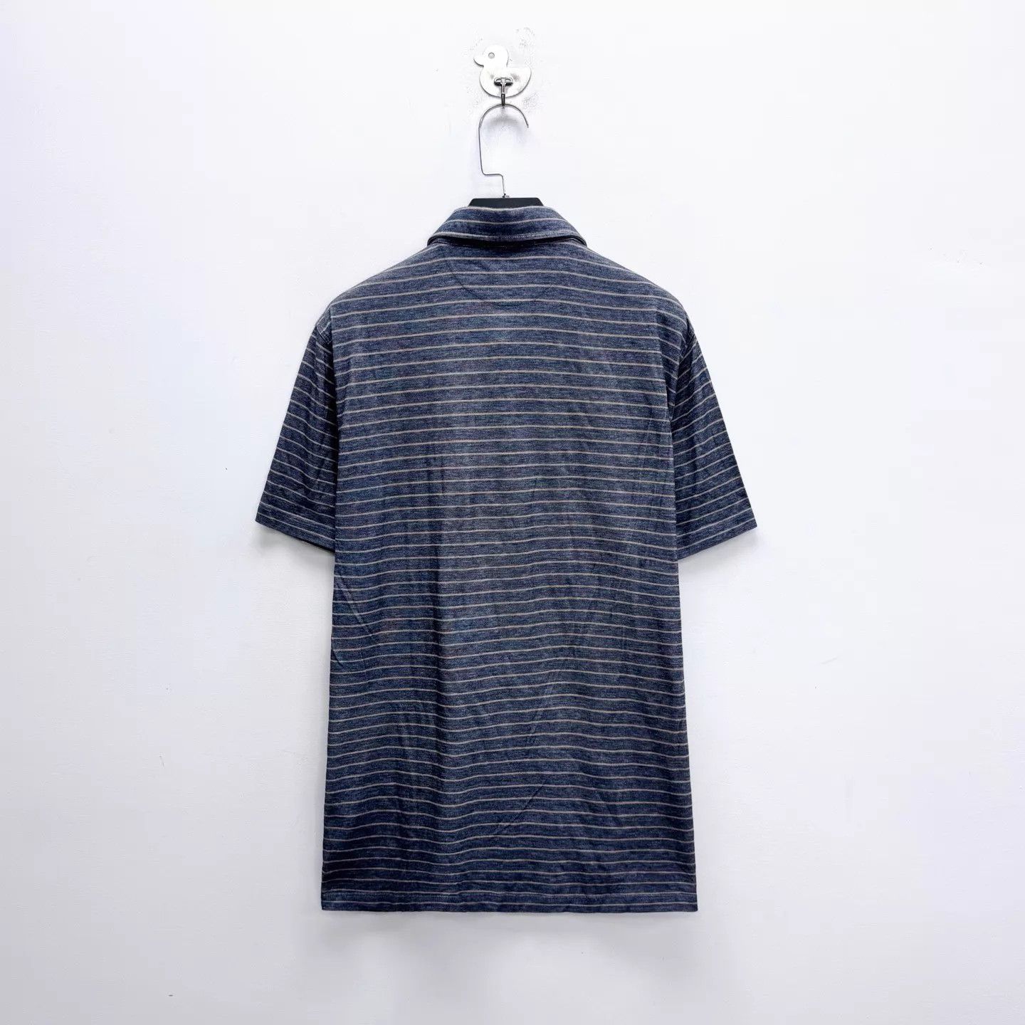 Brunello Cucinelli BC Gray Stripe Polo Shirt M Mother of Pearl Buttons 99New Size US M / EU 48-50 / 2 - 2 Thumbnail