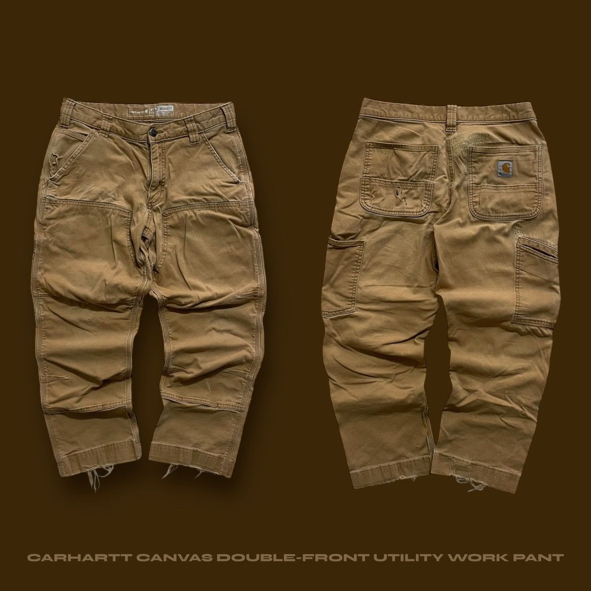 Carhartt Vintage Carhartt Relaxed Canvas Double Front Utility Pant Size US 30 / EU 46 - 12 Thumbnail