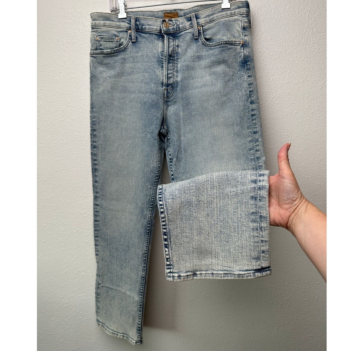 Other Mother Tomcat Straight Jeans Blue 33 Button Marrakesh Days Size 33" - 1 Thumbnail