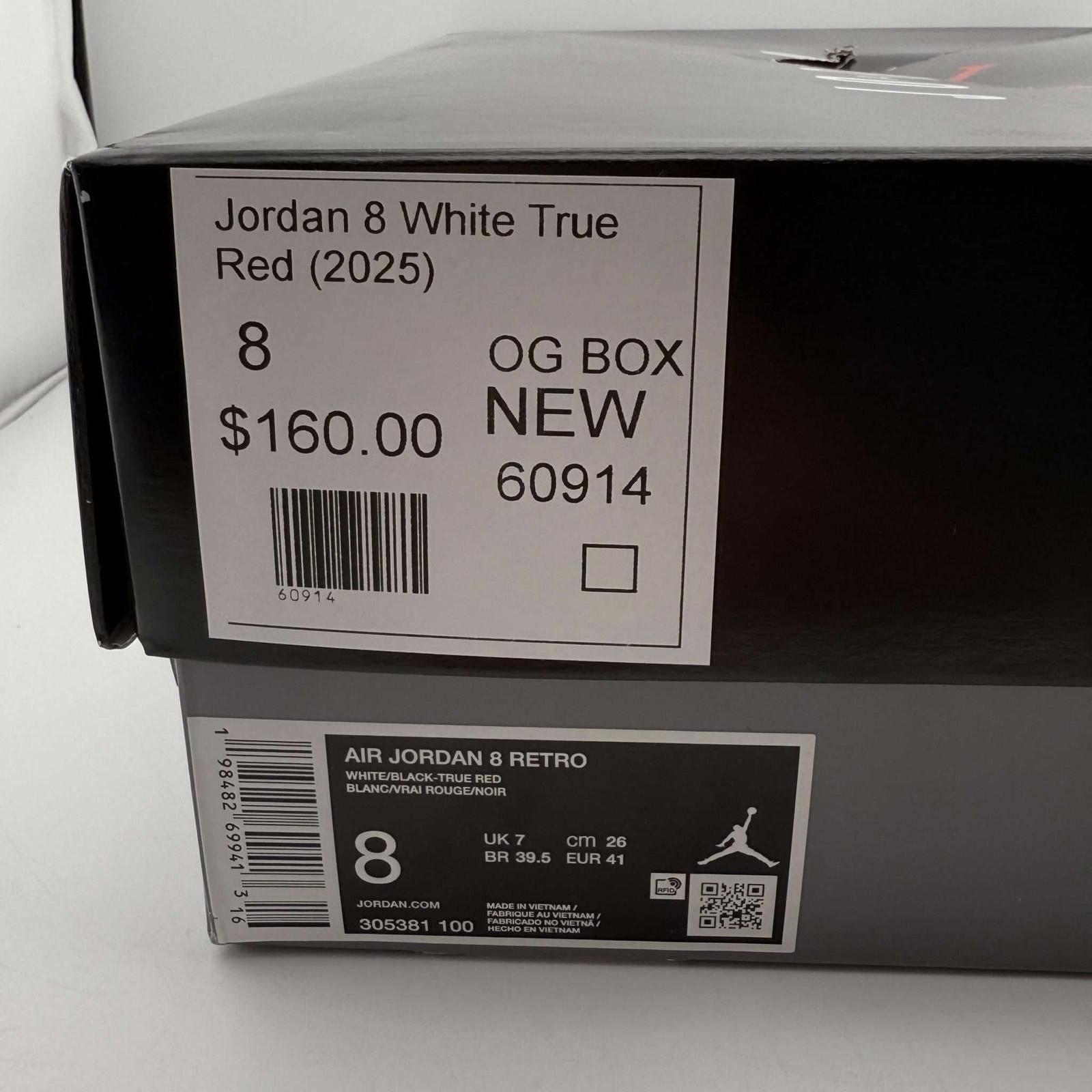 Jordan Brand Jordan 8 White True Red OG Box New Size US 8 / EU 41 - 8 Thumbnail