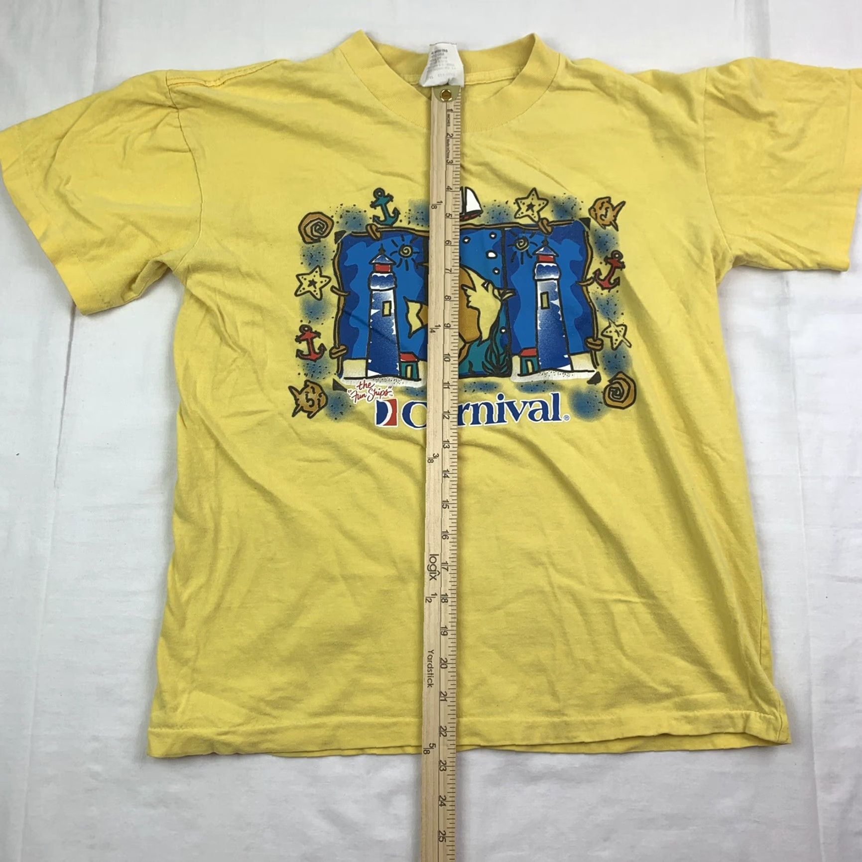 Vintage VINTAGE Carnival Cruise T Shirt Adult Medium Yellow Cruise Ship Sailing 90s Mens Size US M / EU 48-50 / 2 - 4 Thumbnail
