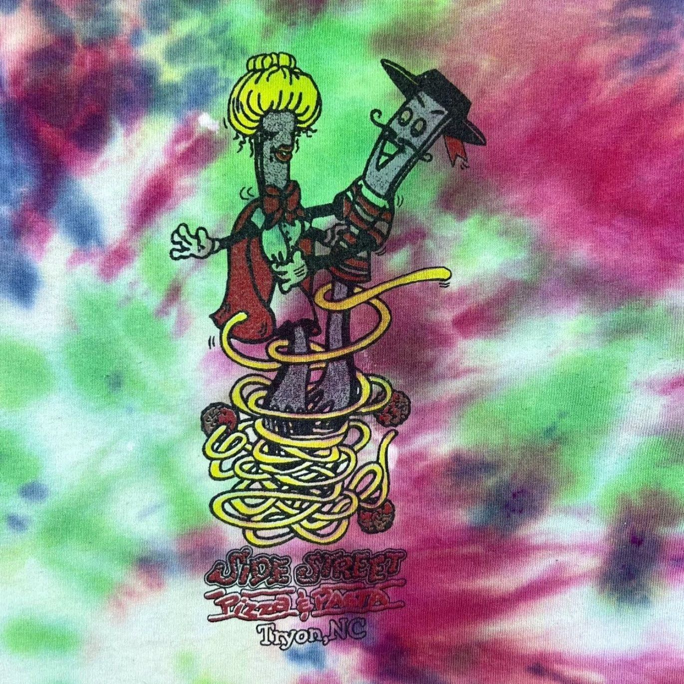 Gildan Side Street Pizza & Pasta Souvenir Graphic Tie Dye T-Shirt Medium Mens Short Sleeve Crew Neck Color Multicoloured Graphic Print Chest Back 3092 Size US M / EU 48-50 / 2 - 3 Thumbnail