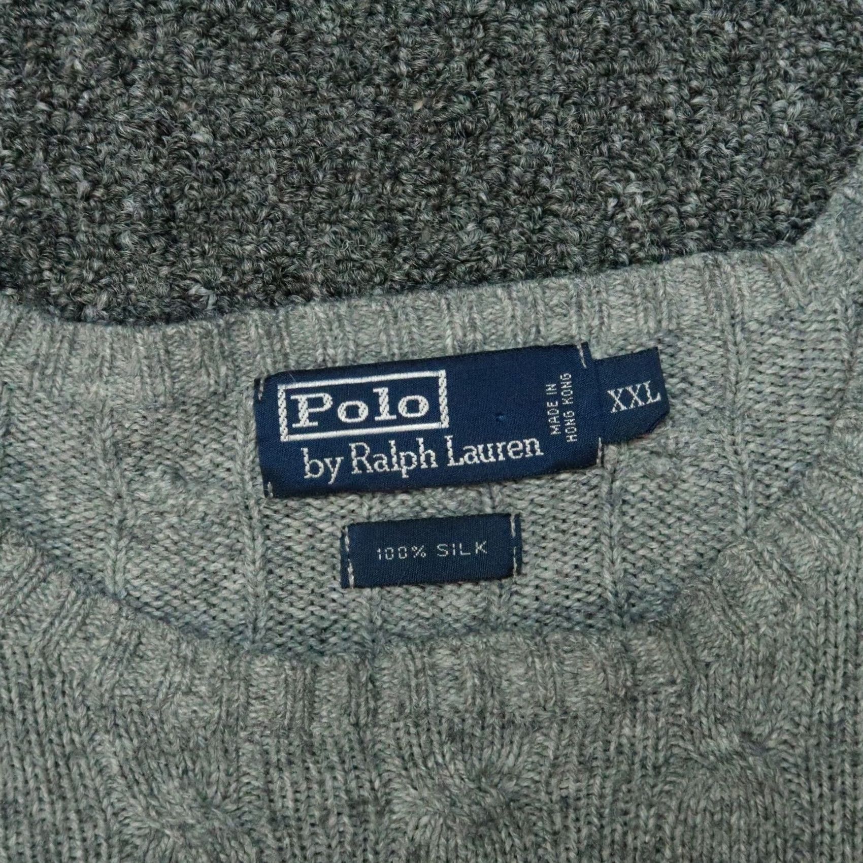 Polo Ralph Lauren VINTAGE Polo Ralph Lauren Sweater Mens 2XL Gray Silk Cable Knit Crew Jumper 2XL Size US XXL / EU 58 / 5 - 3 Thumbnail