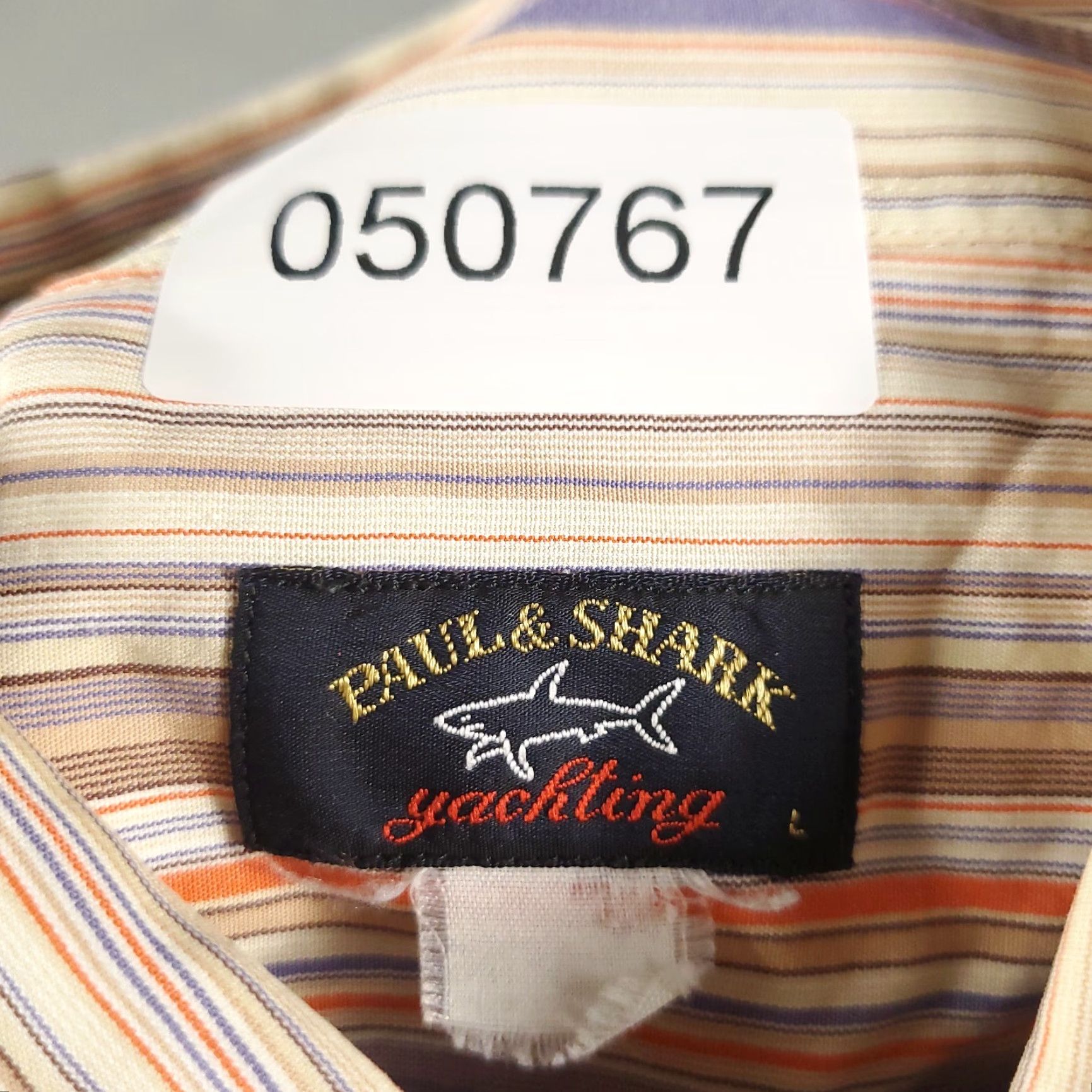 Paul & Shark Paul & Shark Button-Up Shirt Mens Large Beige Purple Striped Long Sleeve Collared Size US L / EU 52-54 / 3 - 6 Thumbnail