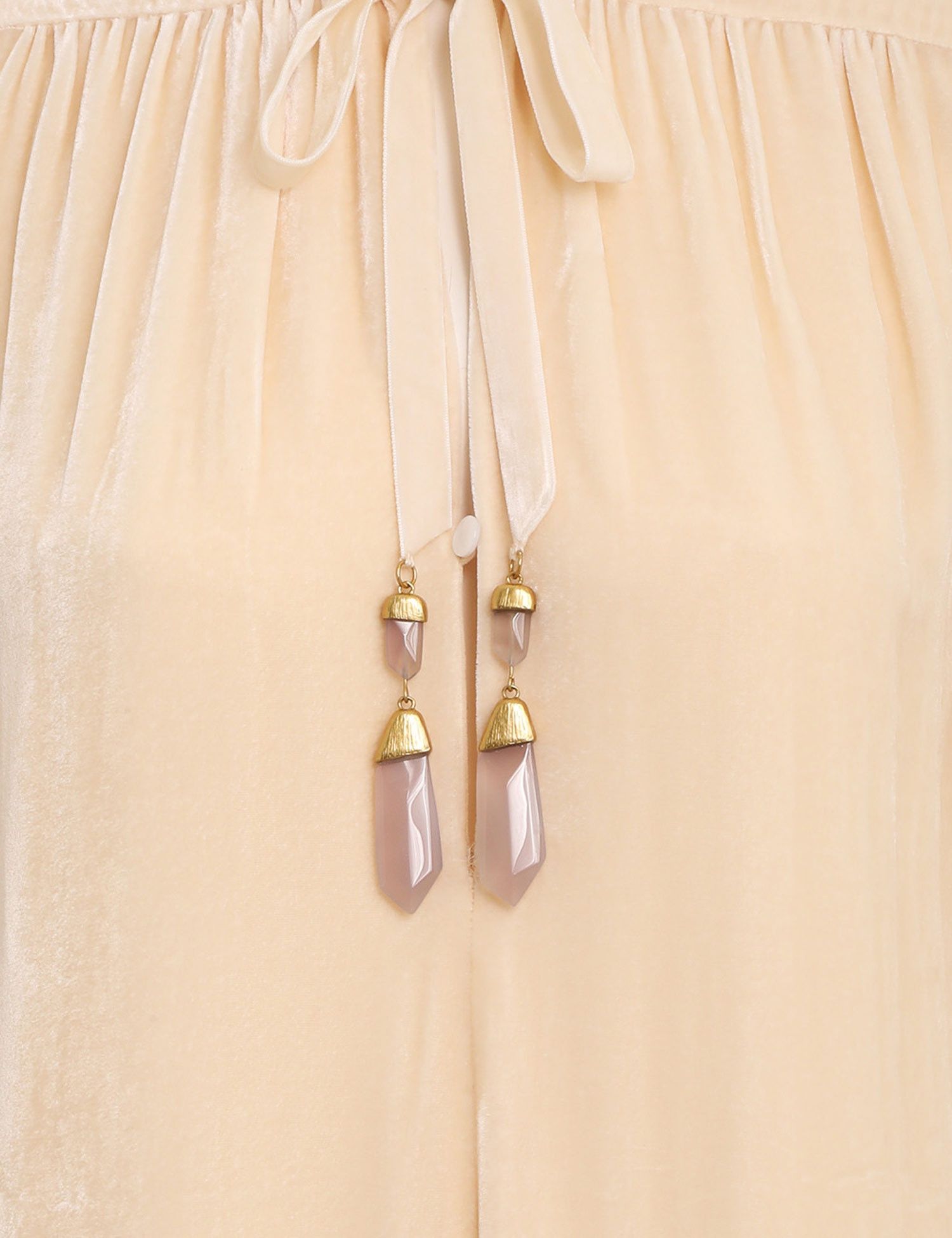 Zimmermann oc11z0425 Lyrical Velvet Tubular Dress in Light Beige Size L / US 10 / IT 46 - 8 Thumbnail