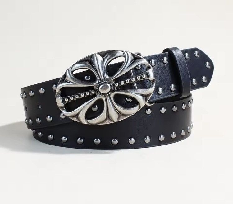 Japanese Brand Black studded cross belt Size 34 - 1 Thumbnail