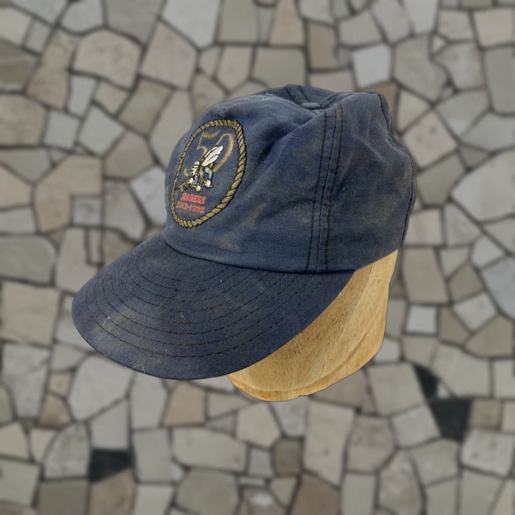Vintage VINTAGE US Navy Seabees 50th Anniversary Cap Size ONE SIZE - 1 Thumbnail