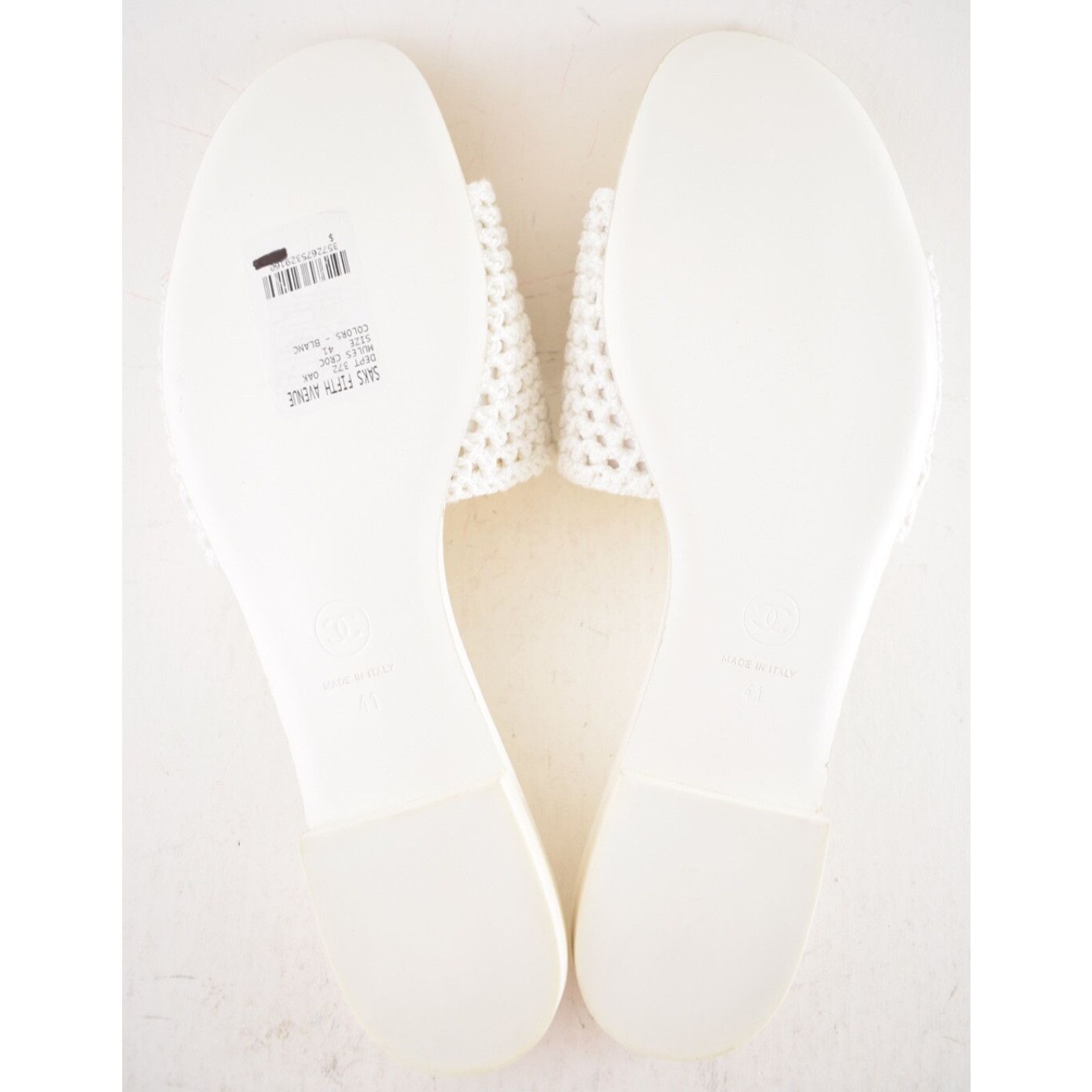 Chanel Chanel 24M White Crochet Knit Coco Beach CC Logo Mule Size US 11 / IT 41 - 22 Thumbnail