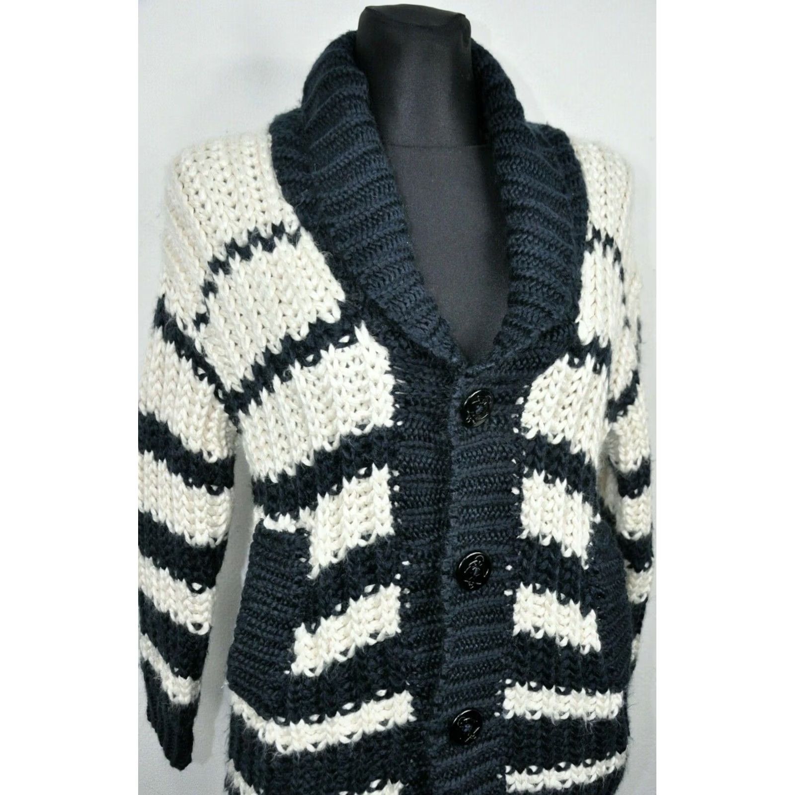 Jean Paul Gaultier Jean Paul Gaultier LINDEX Wool Cardigan Sweater XS Women Multicolor Knit 80% Acrylic 20% Wool V-Neck Long Sleeve Casual Size XS / US 0-2 / IT 36-38 - 6 Thumbnail