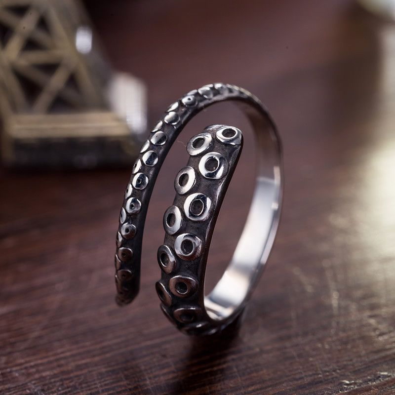 Jewelry Octopus Crazy Jewelry Rings Open Size Chrome Ring Size 7-13 Size ONE SIZE - 1 Thumbnail