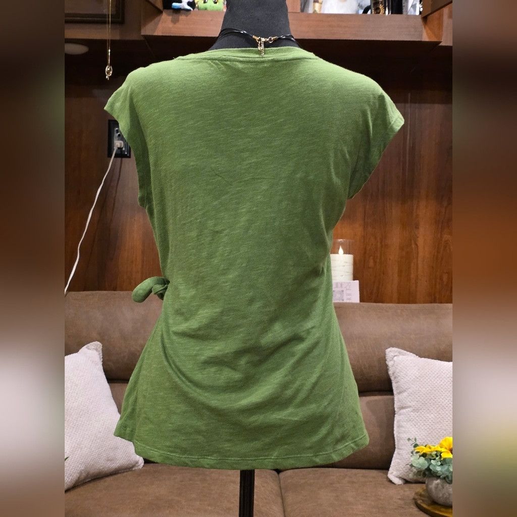 Walmart Green Short Sleeve Top Women's Elegant Size XS / US 0-2 / IT 36-38 - 4 Thumbnail