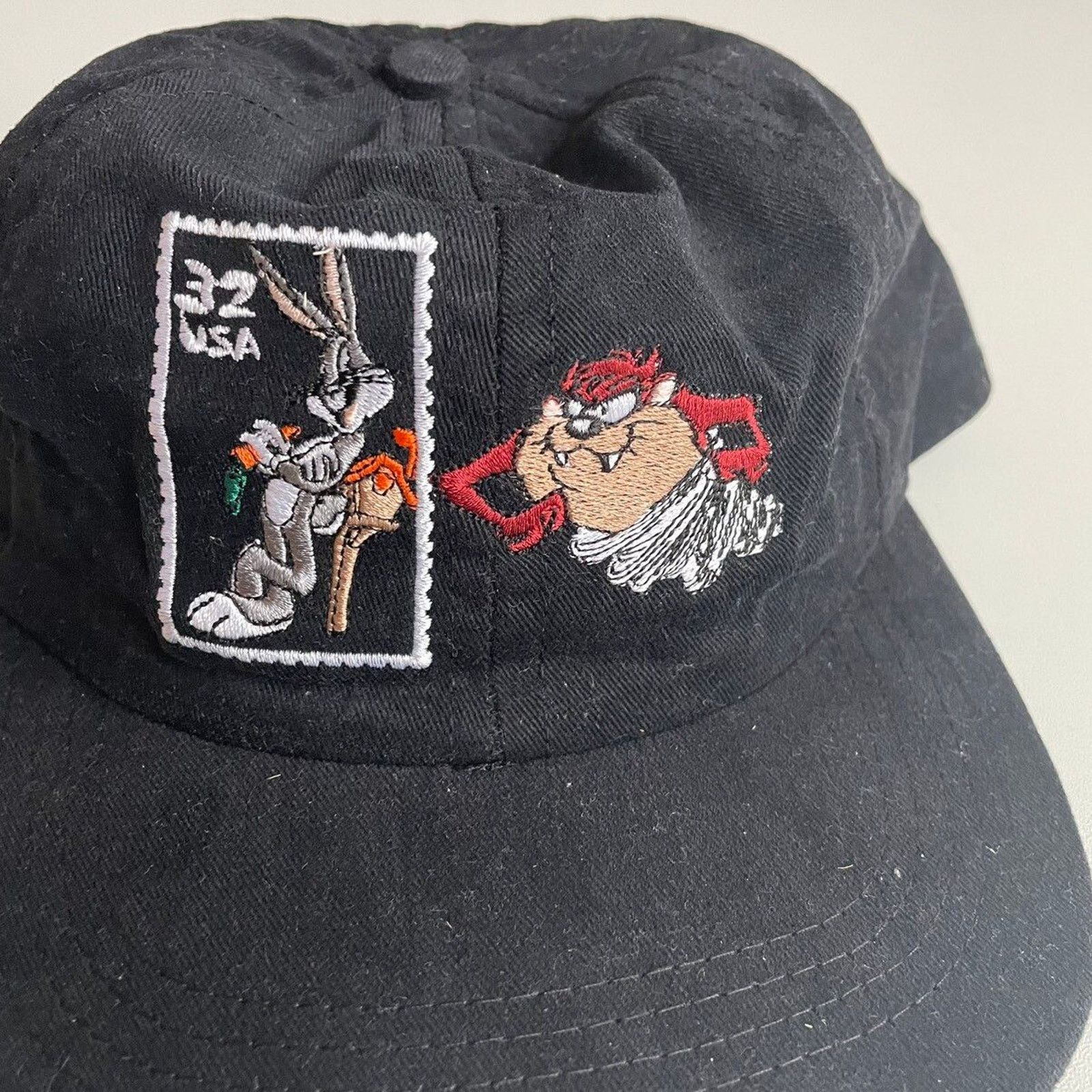 Cartoon Network Vintage 90s Looney Tunes Bugs Bunny Taz Stamp Snapback Rare Size ONE SIZE - 2 Thumbnail