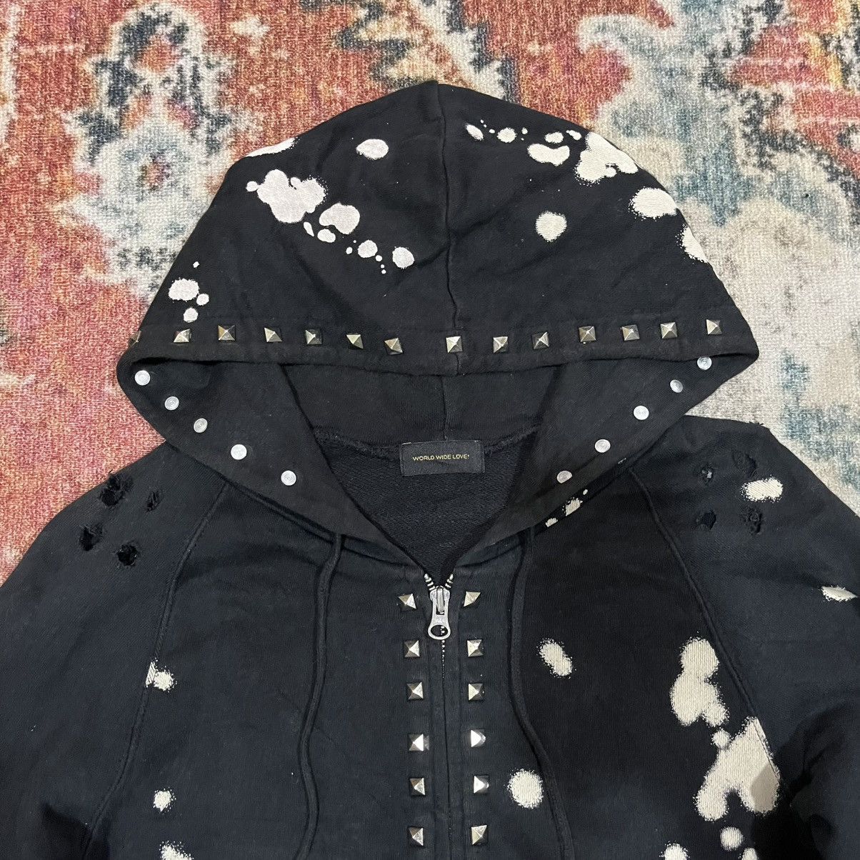 Hysteric Glamour World wide love! Distressed studded Hoodie Size US S / EU 44-46 / 1 - 3 Thumbnail