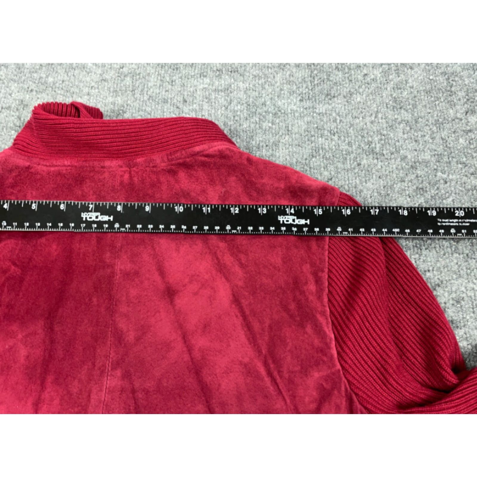 Vintage Vtg Dark Red Suede Shawl Collar Knit Button Up Jacket Women’s Medium Sweater Size M / US 6-8 / IT 42-44 - 6 Thumbnail