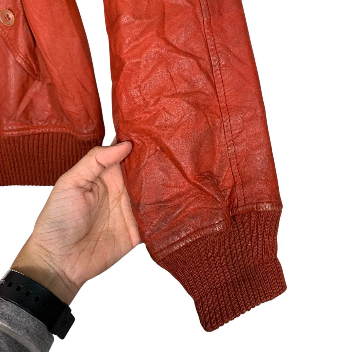 Japanese Brand Vintage Japanese Brand Red Leather Jacket Size US S / EU 44-46 / 1 - 13 Thumbnail