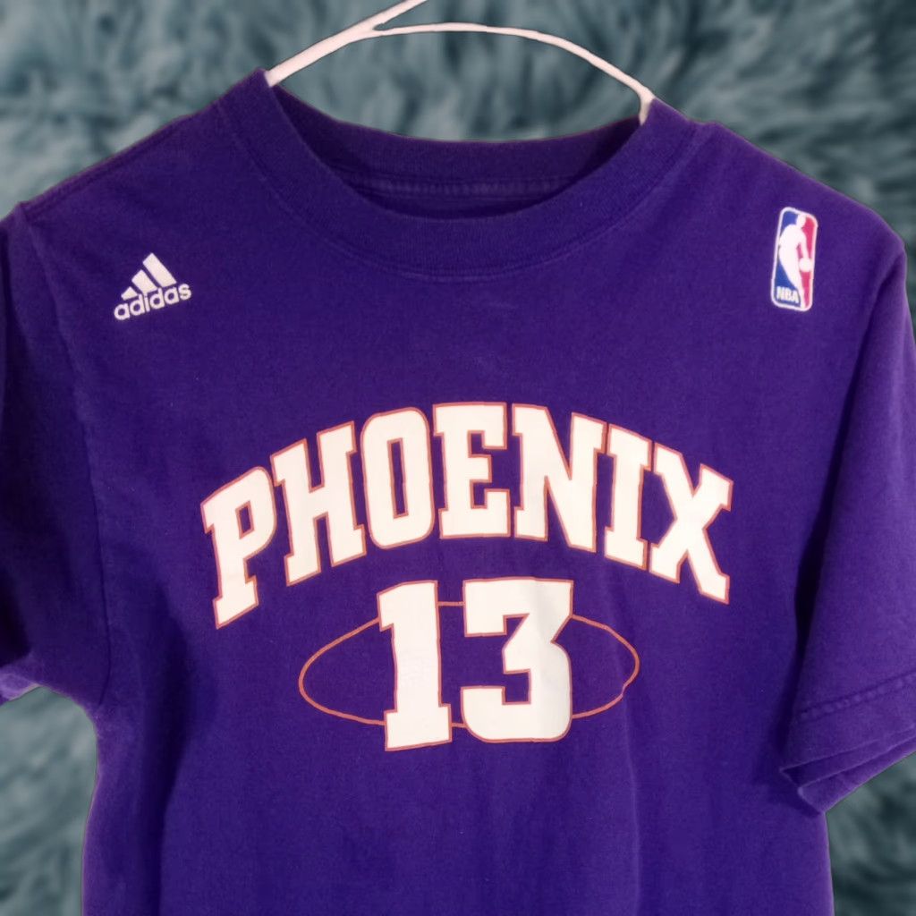 Adidas VINTAGE Adidas Suns t-shirt 38" x 24" Purple Small Mens Boys 1990s NBA Nash #13 Shirt Shirt Size US S / EU 44-46 / 1 - 1 Thumbnail