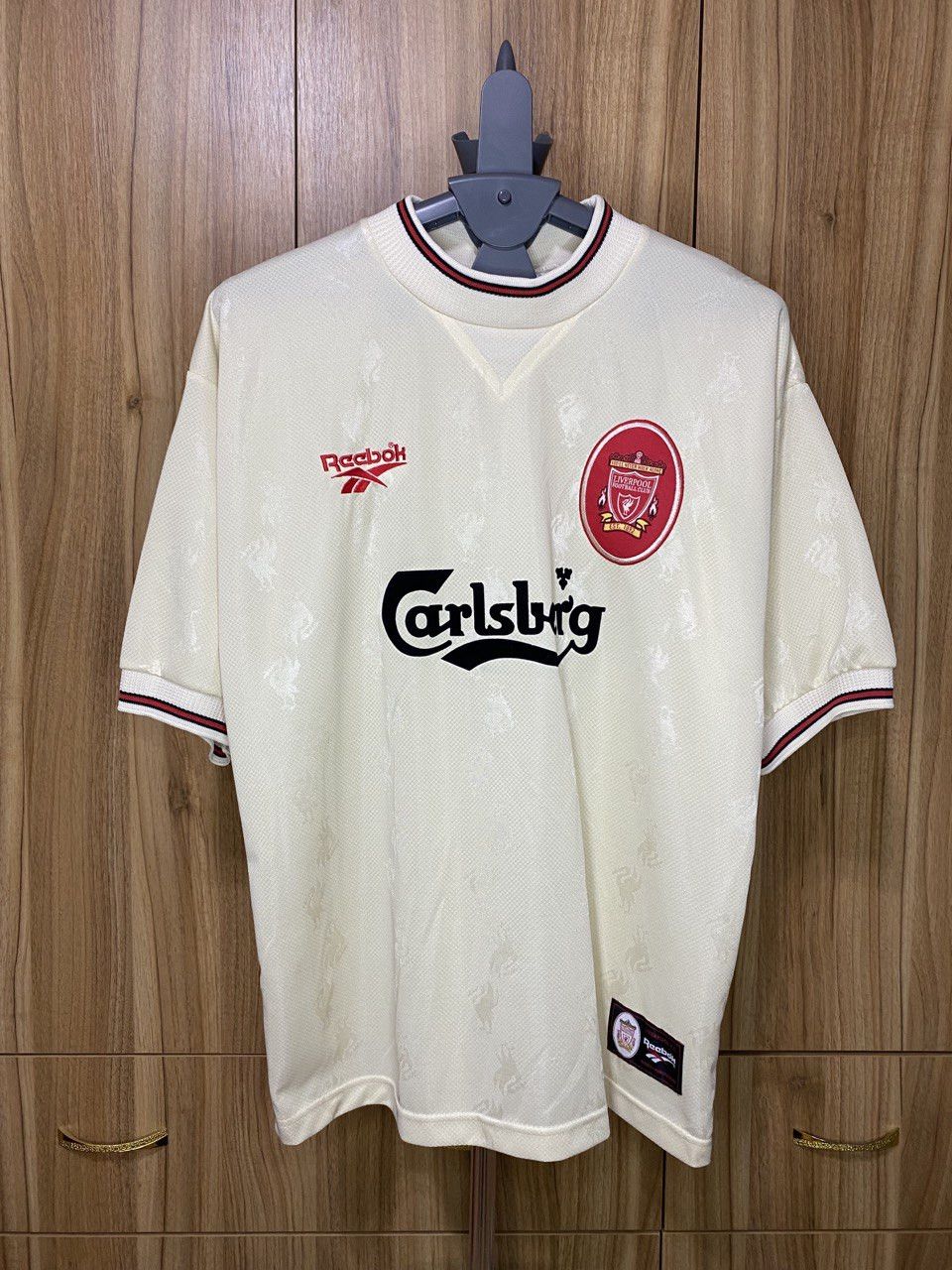 image of Reebok Liverpool Fc 1996 1997 Away Football Soccer Jersey in White, Men's (Size XL)