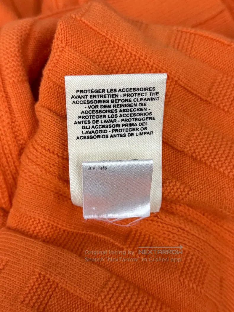 Hermes Hermes Orange Textured Wool Knit Cardigan Size XS / US 0-2 / IT 36-38 - 7 Thumbnail